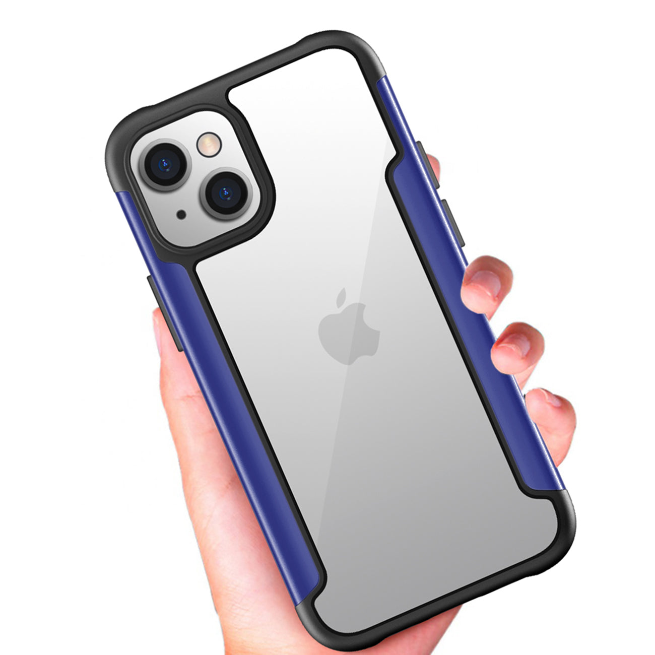 Case Metal Bumper PC TPU High Quality Clean For iPhone 13 Blue Color