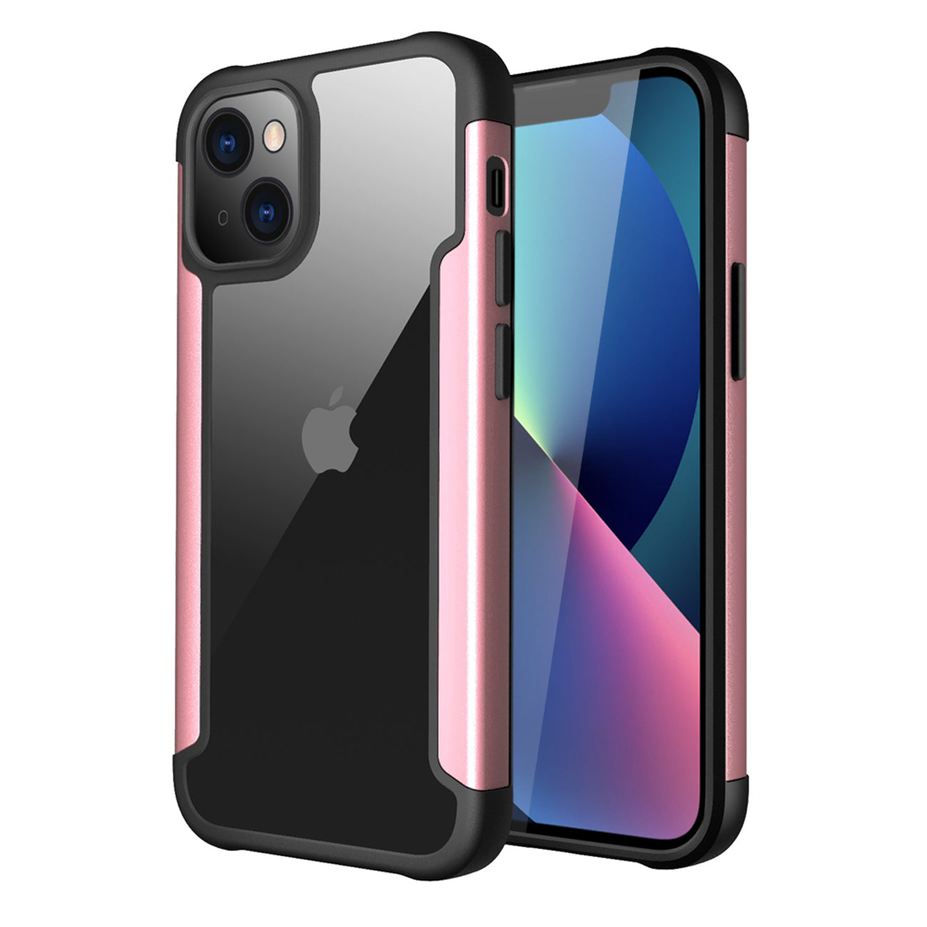 Case Metal Bumper PC TPU High Quality Clean For iPhone 13 Mini Rose Gold Color