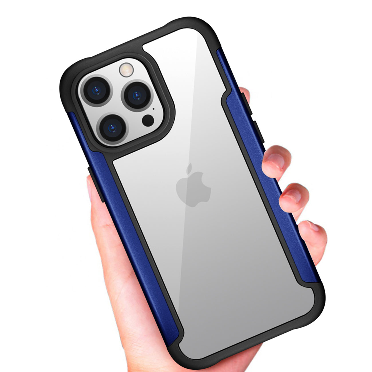 Case Metal Bumper PC TPU High Quality Clean For iPhone 13 Pro Blue Color
