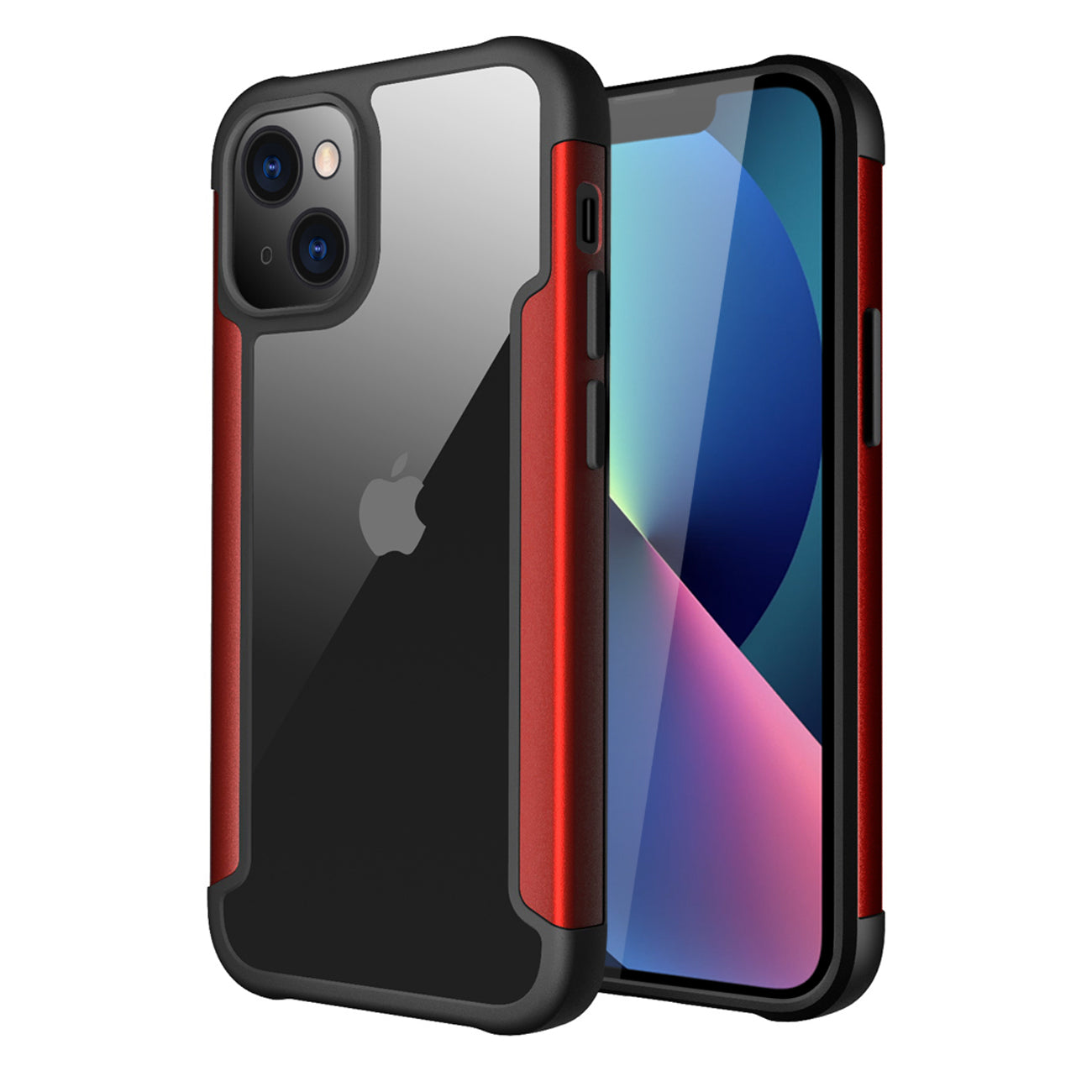 Case Metal Bumper PC TPU High Quality Clean For iPhone 13 Red Color