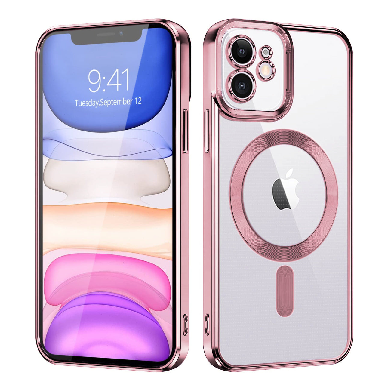 Case TPU Bumper Magnetic Wireless Charging iPhone 11 Pink Color