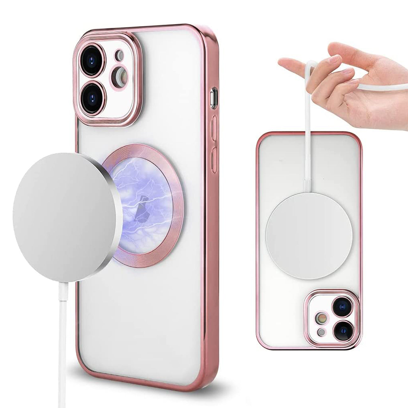 Case TPU Bumper Magnetic Wireless Charging iPhone 11 Pink Color