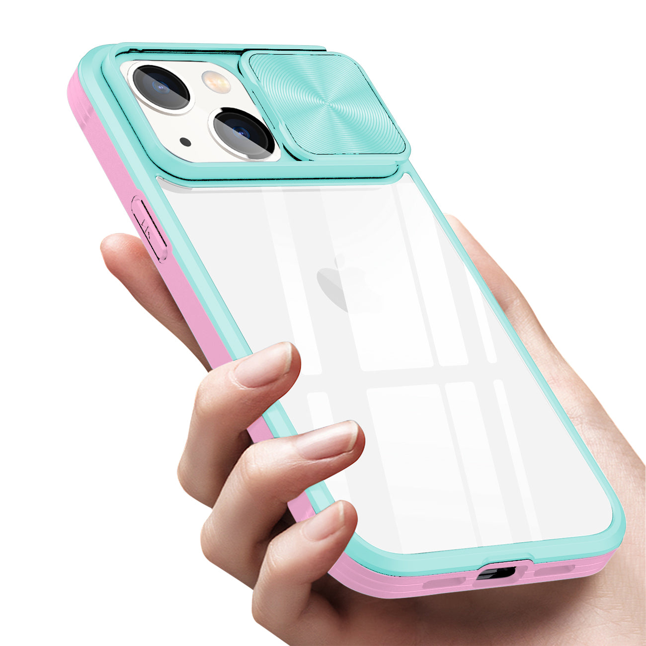 Phone Case With Mobile Phone Protective Film Slide Camera Lens Full Protection iPhone 14 Blue Color