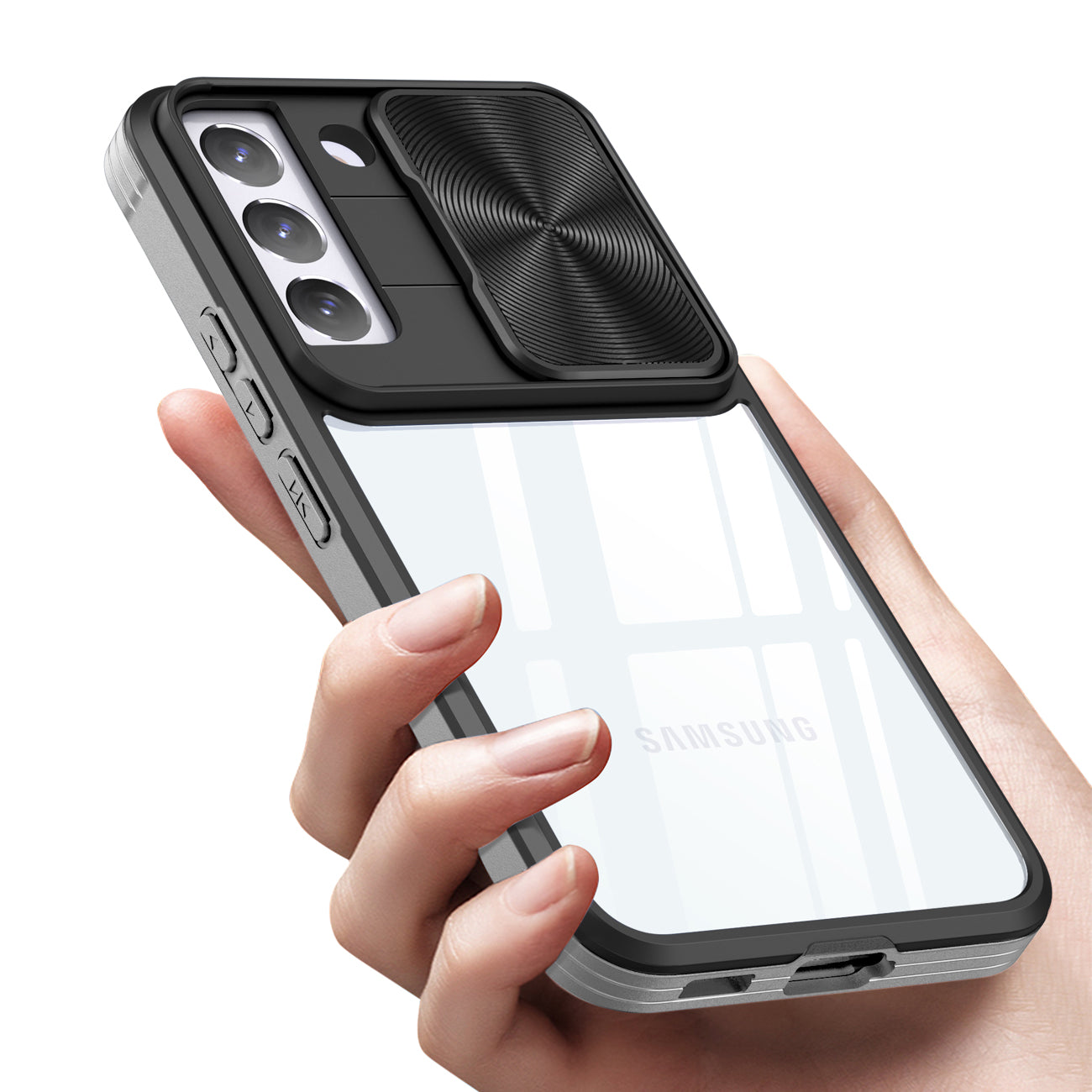 Protective Film Slide Camera Lens Phone Case For Samsung Galaxy S 22 In Gray