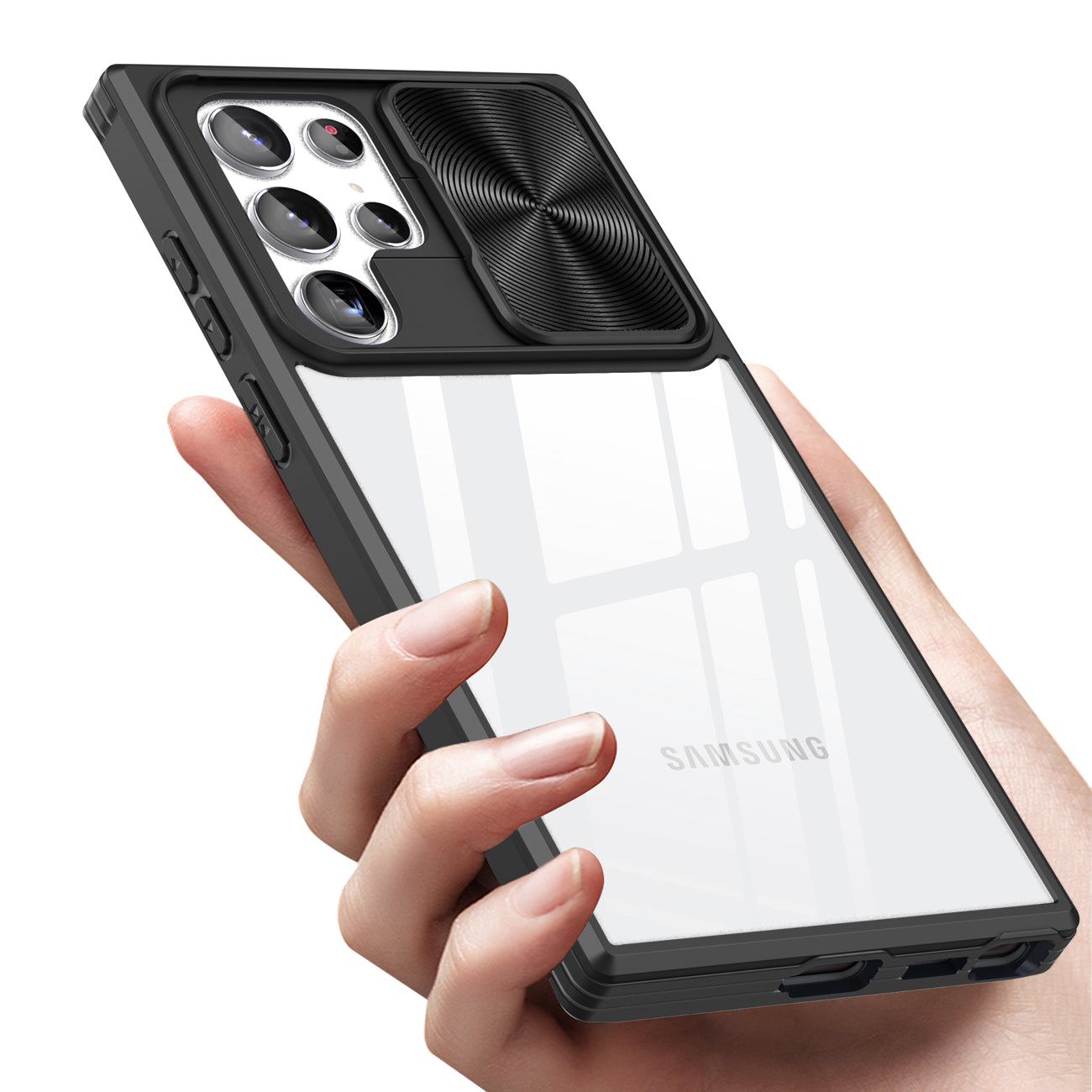 Phone Case With Mobile Phone Protective Film Slide Camera Lens Full Protection Samsung Galaxy S22 Ultra Black Color