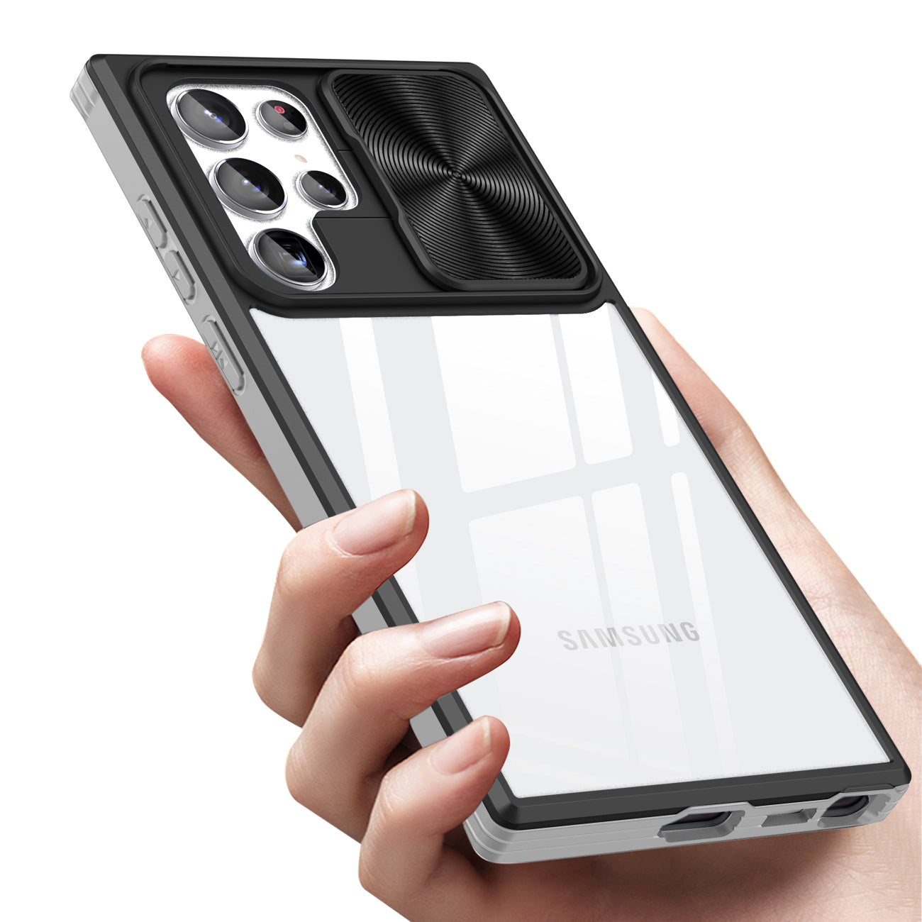 Phone Case With Mobile Phone Protective Film Slide Camera Lens Full Protection Samsung Galaxy S22 Ultra Gray Color