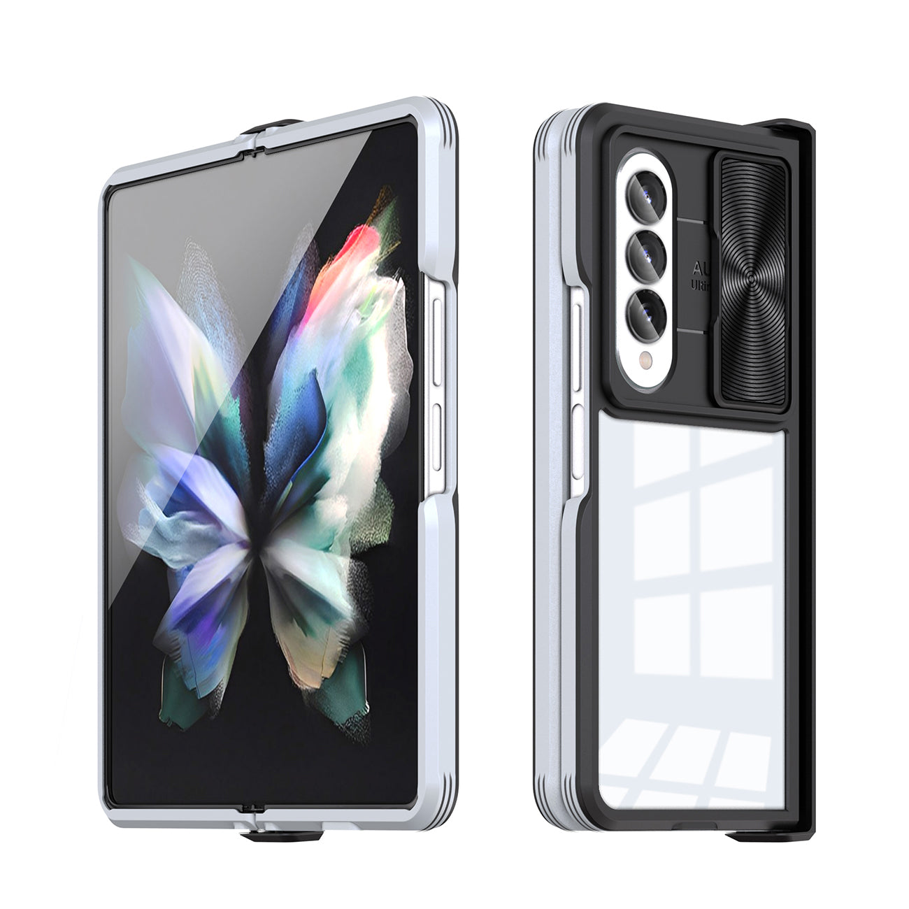 Protective Film Slide Camera Lens Phone Case For Samsung Galaxy Z Fold 4 In Gray