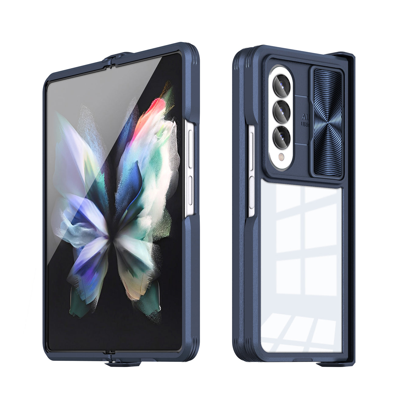 Protective Film Slide Camera Lens Phone Case For Samsung Galaxy Z Fold 4 In Navy