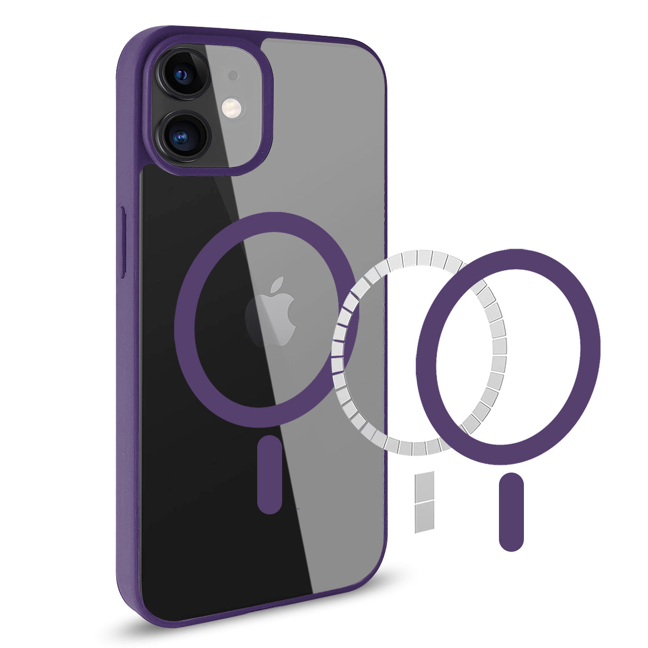 Phone Case Back Cover Fashion Design Magnetic Shell 2 in 1 iPhone 11 Transparent