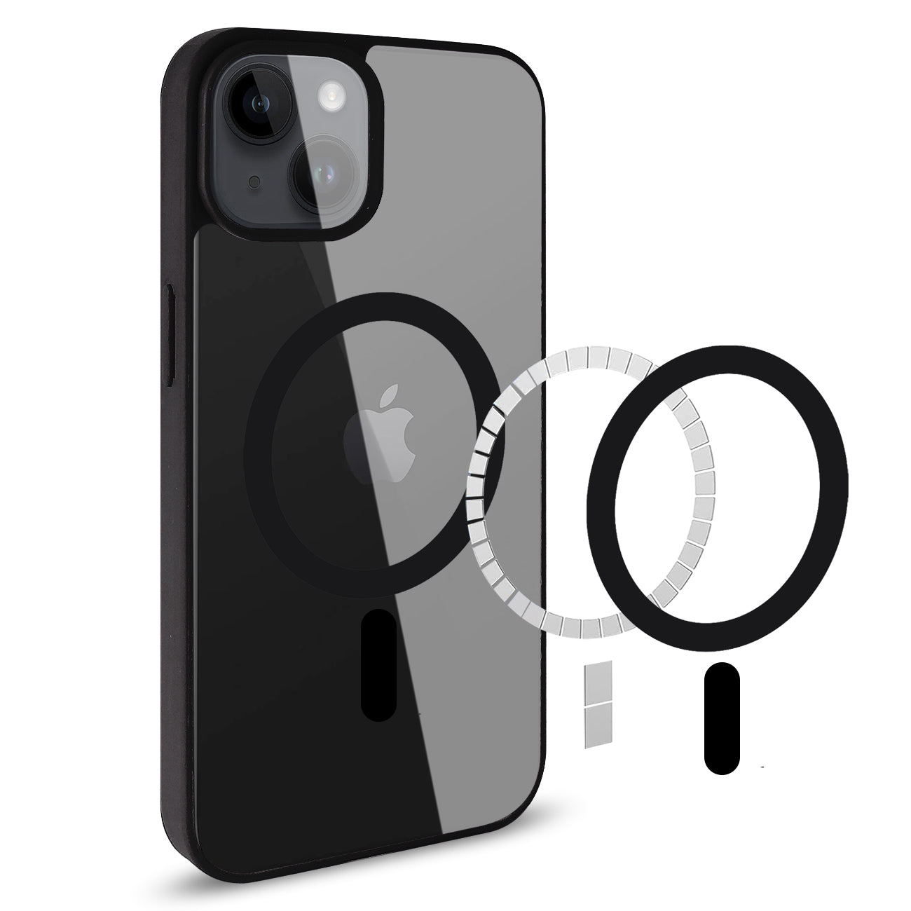 Phone Case Back Cover Magnetic Shell Fashion Design 2 In 1 iPhone 14 Transparent