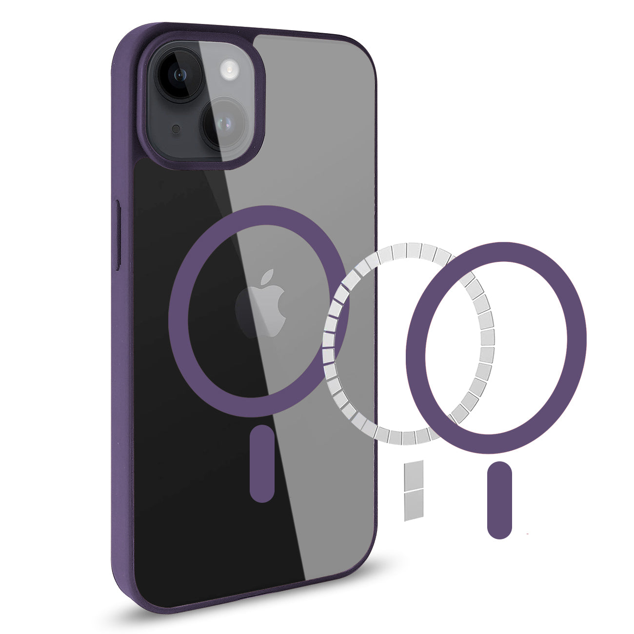 Phone Case Back Cover Magnetic Shell Fashion Design 2 In 1 iPhone 14 Transparent