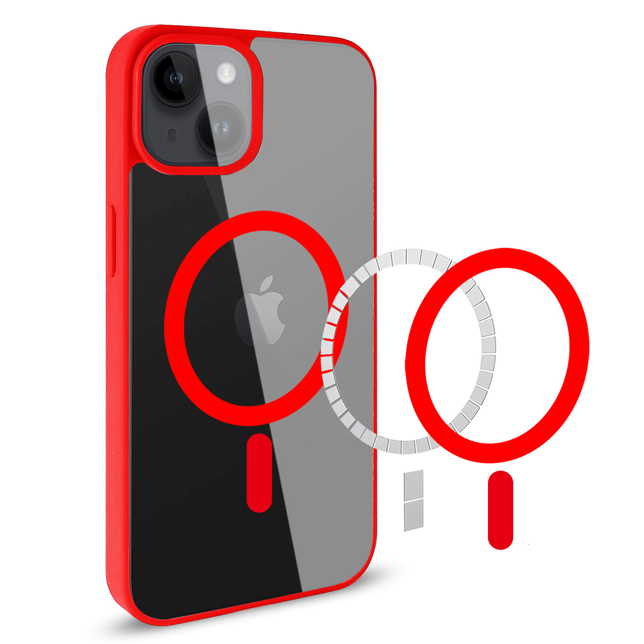 Phone Case Back Cover Magnetic Shell Fashion Design 2 In 1 iPhone 14 Transparent