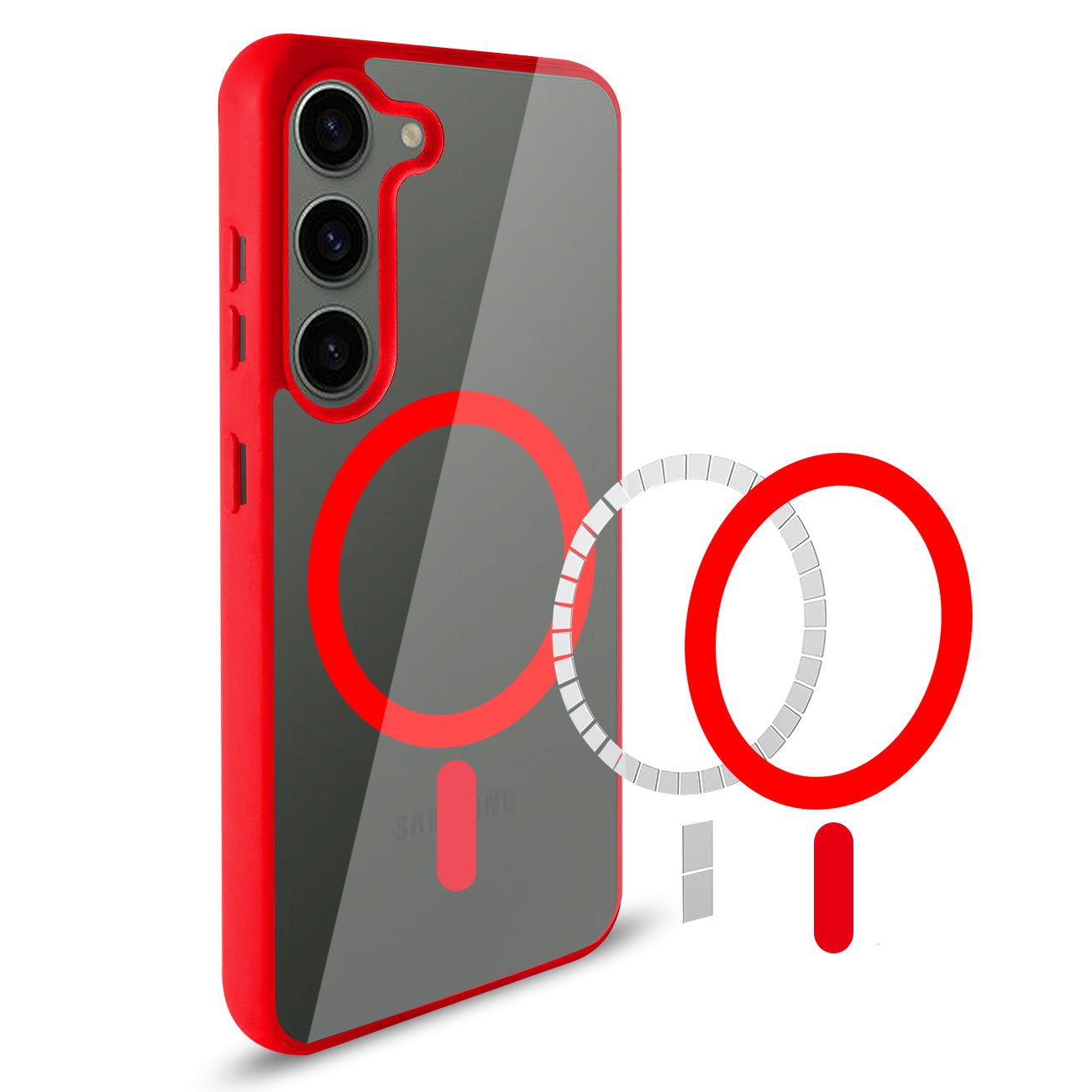 Phone Case Back Cover Magnetic Shell 2 in 1 Samsung Galaxy S23 Transparent