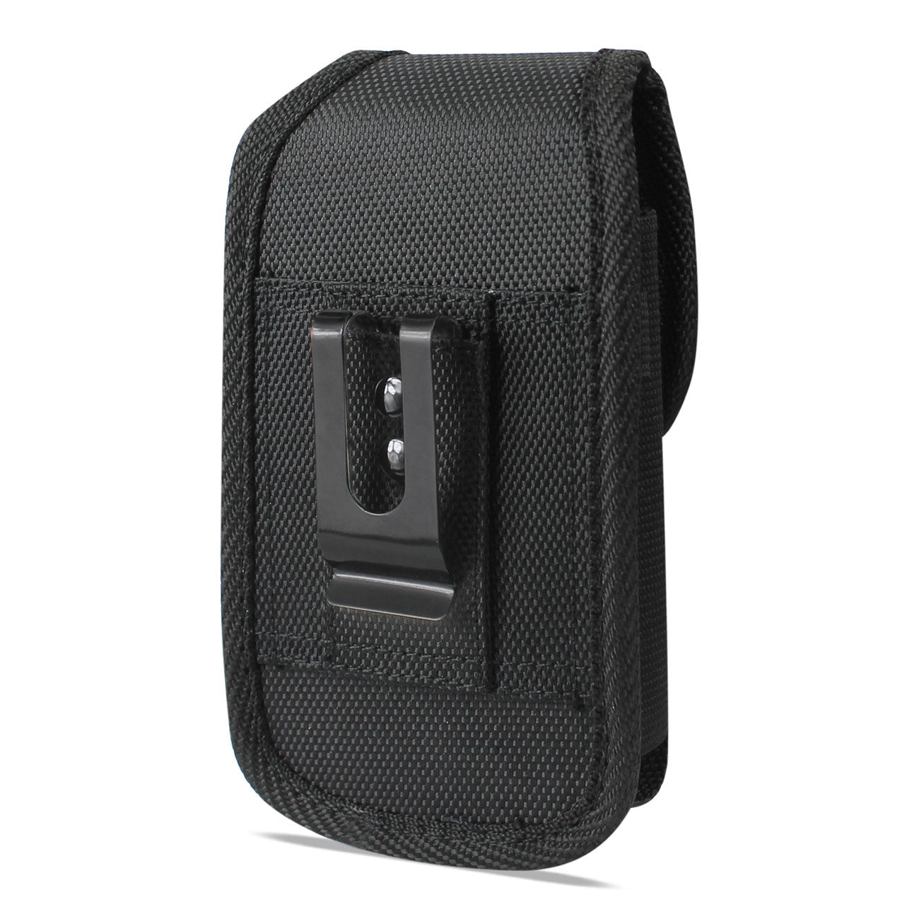 Vertical Rugged Pouch/Phone Holster In Black Velcro Closure With Cardboard Packaging