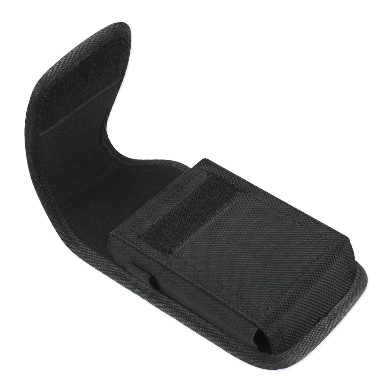 Vertical Rugged Pouch/Phone Holster In Black Velcro Closure With Cardboard Packaging