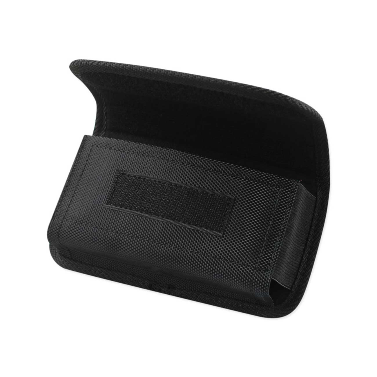 Pouch/ Phone Holster Rugged Horizontal With Velcro And Metal Belt Clip Black Color