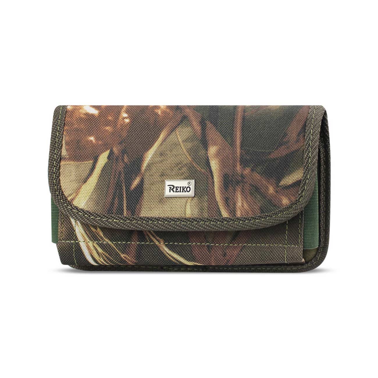 Pouch/ Phone Holster Rugged Horizontal With Velcro And Metal Belt Clip Camouflage