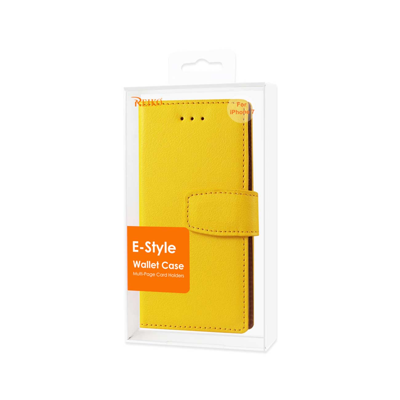 Wallet Case Synthetic Bullhide Leather With RFID Card Protection iPhone 7/ 8/ SE2 Yellow Color