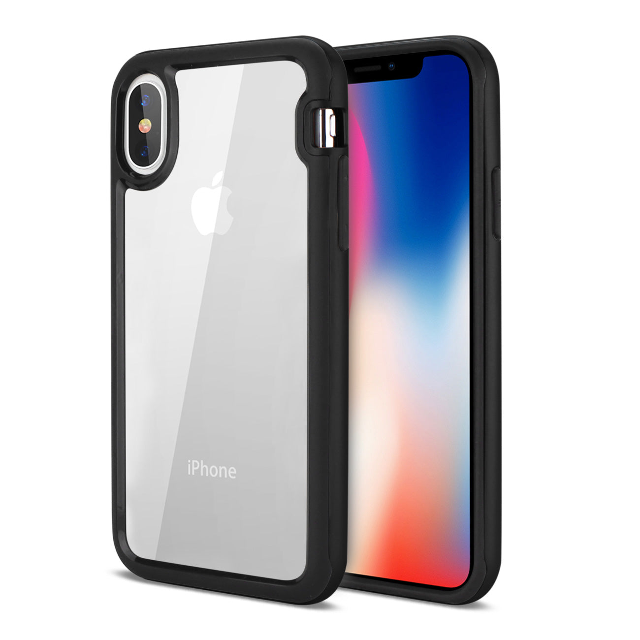 iPhone X/iPhone XS Hard Transparent Plastic TPU Case In Clear Black