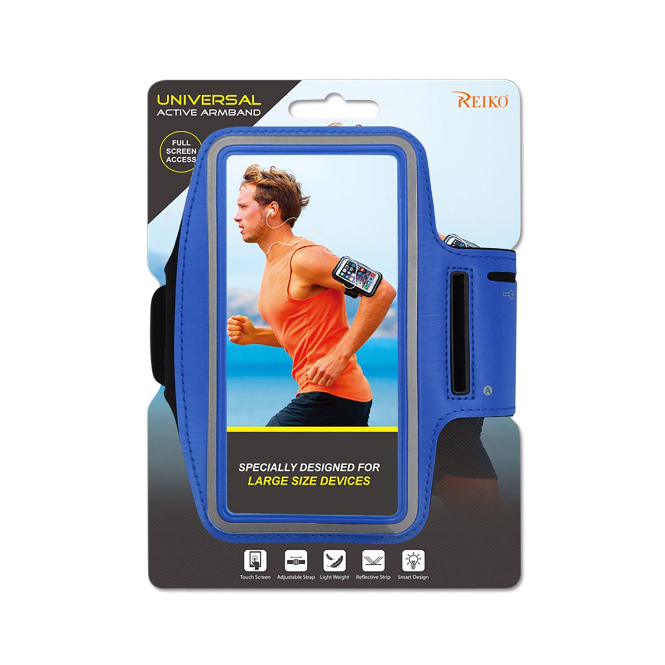 Case Touch Screen With Running Armband Reiko 5.4X2.65X0.35 Inches Navy Color