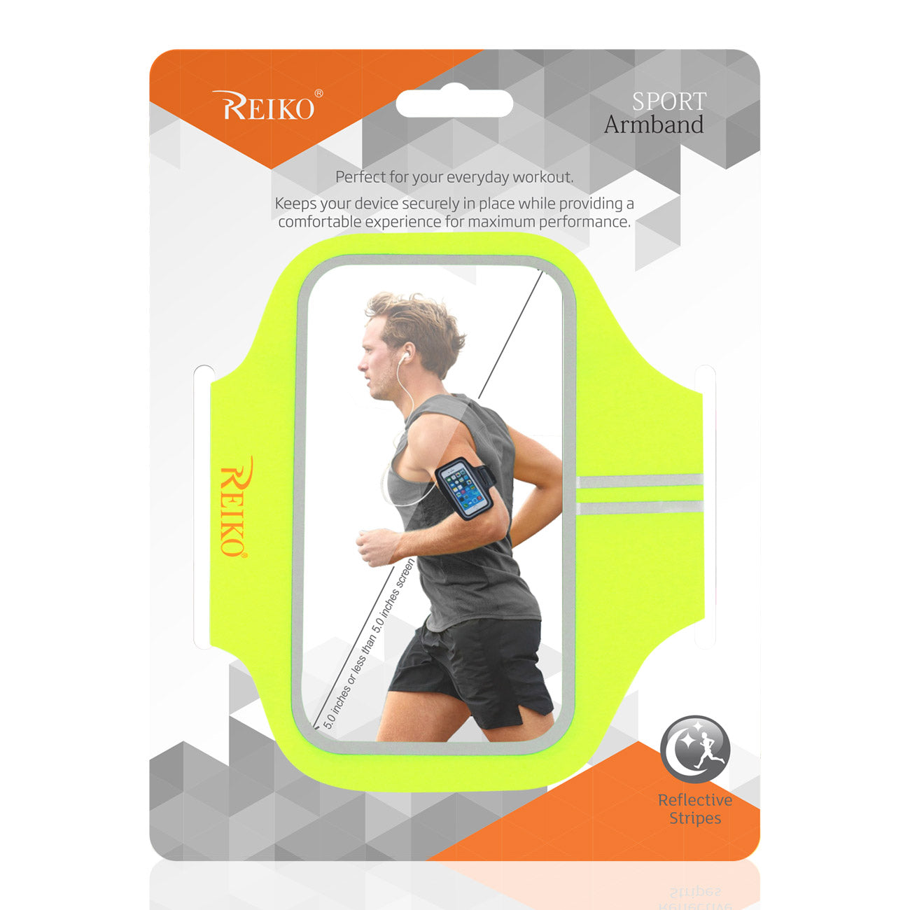 Reiko Running Sports Armband With Touch Screen 5X3X0.5 Inches Device In Green