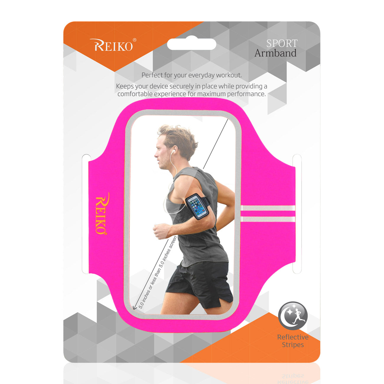 Reiko Running Sports Armband With Touch Screen 5X3X0.5 Inches Device In Pink