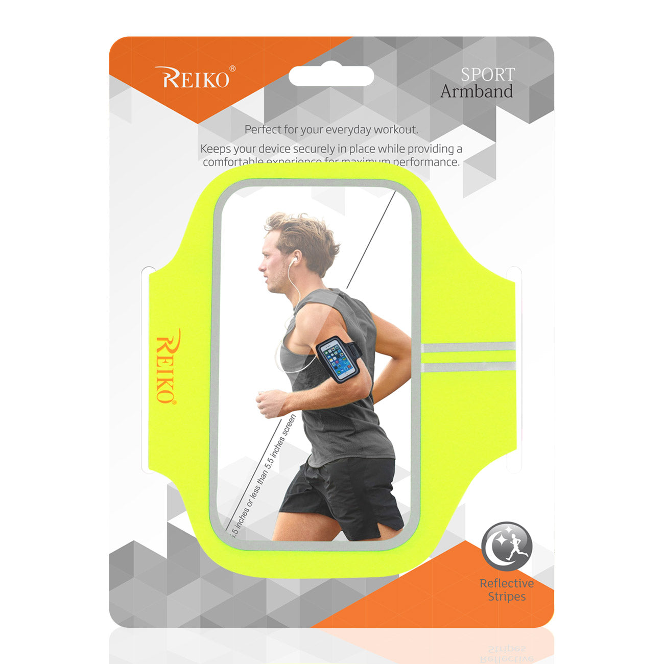 Reiko Running Sports Armband With Touch Screen 5.5X3X 0.5 Inches Device In Green