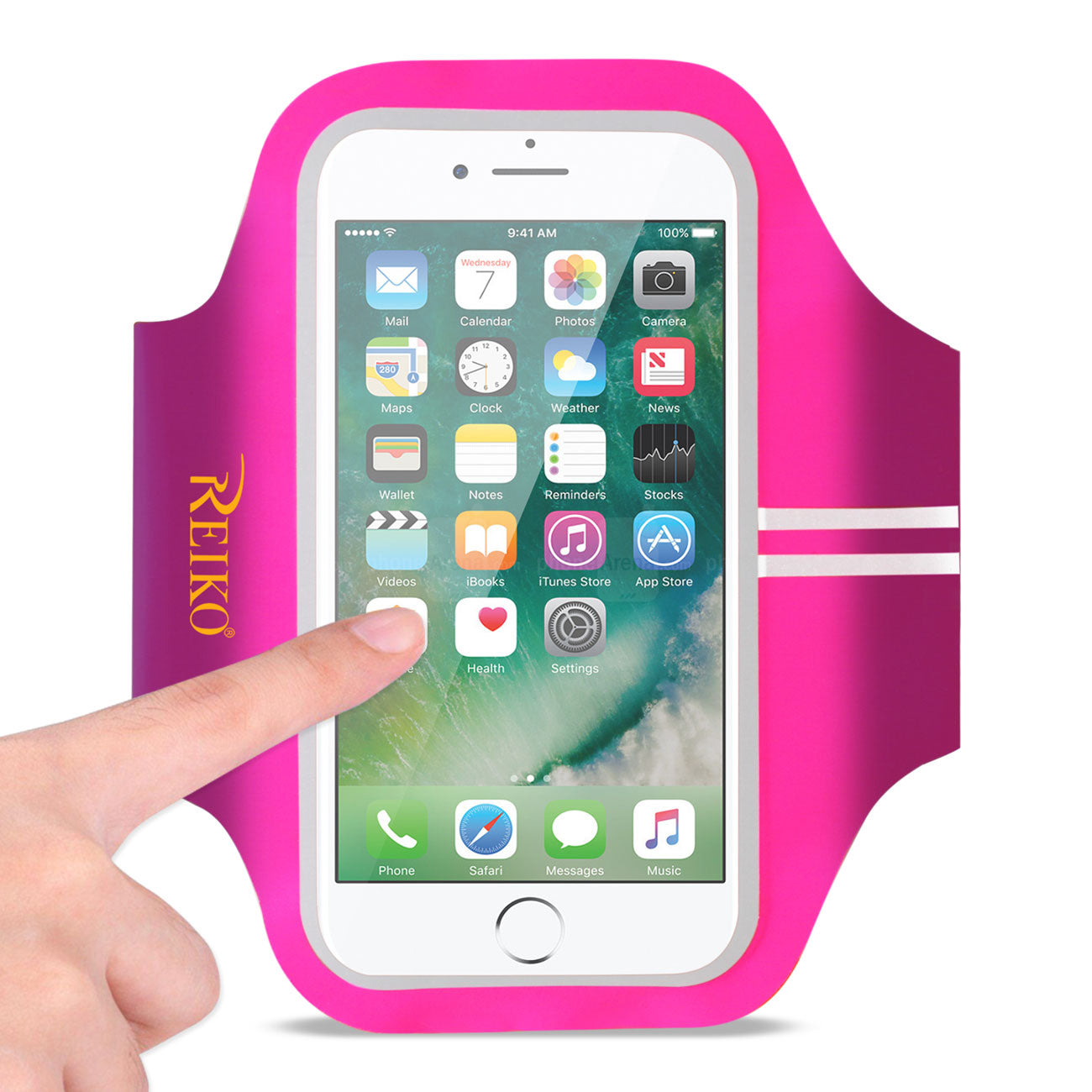 Reiko Running Sports Armband With Touch Screen 5.5X3X 0.5 Inches Device In Pink