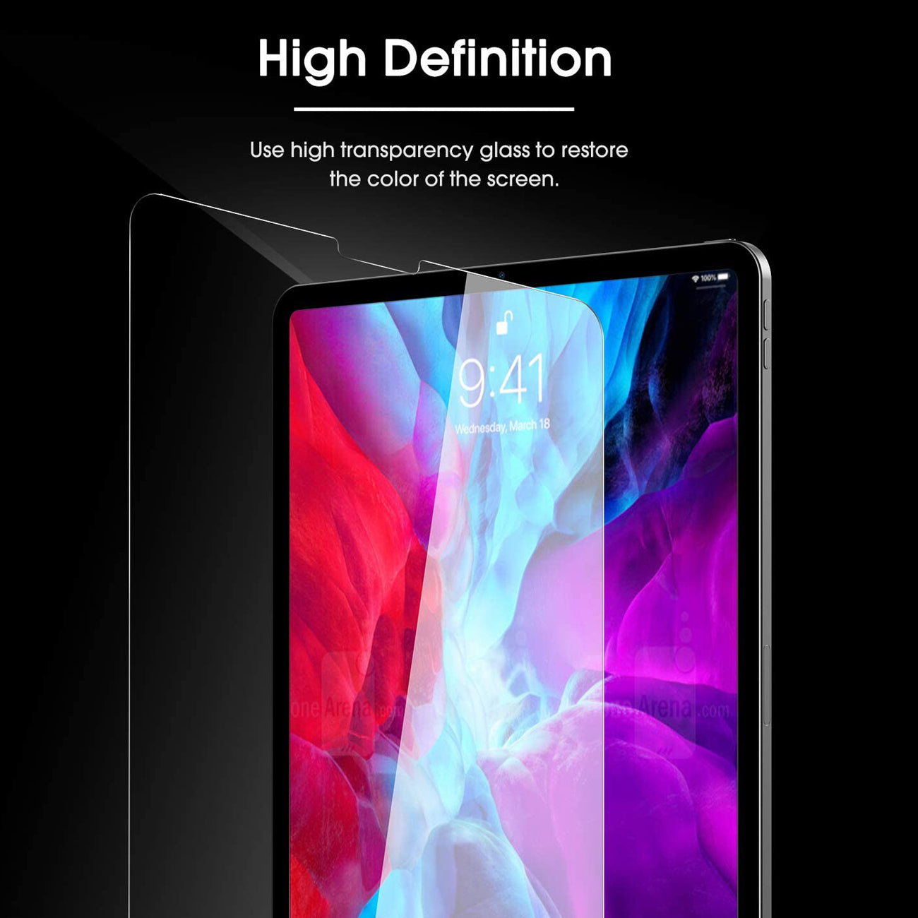 APPLE New iPad Pro 12.9" 2018 & 2020 3rd Generation models (A1876/A2014/A1895/A1983)2.5D Super Durable Glass