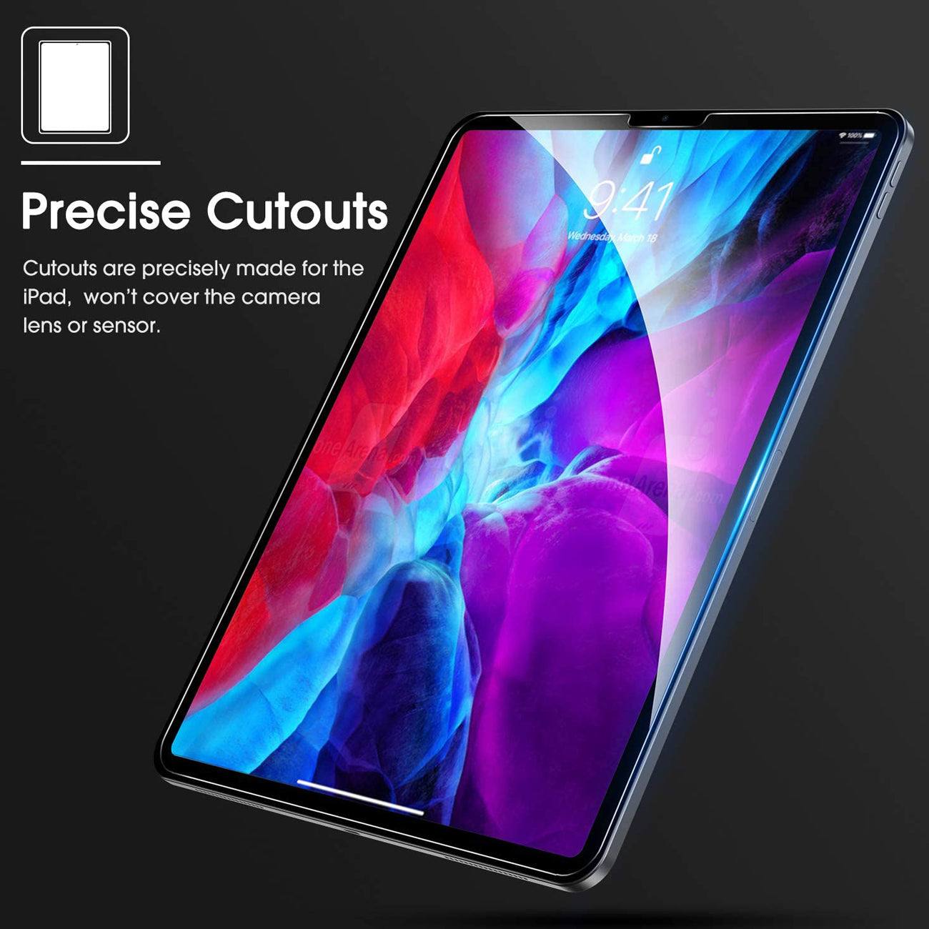 APPLE New iPad Pro 12.9" 2018 & 2020 3rd Generation models (A1876/A2014/A1895/A1983)2.5D Super Durable Glass