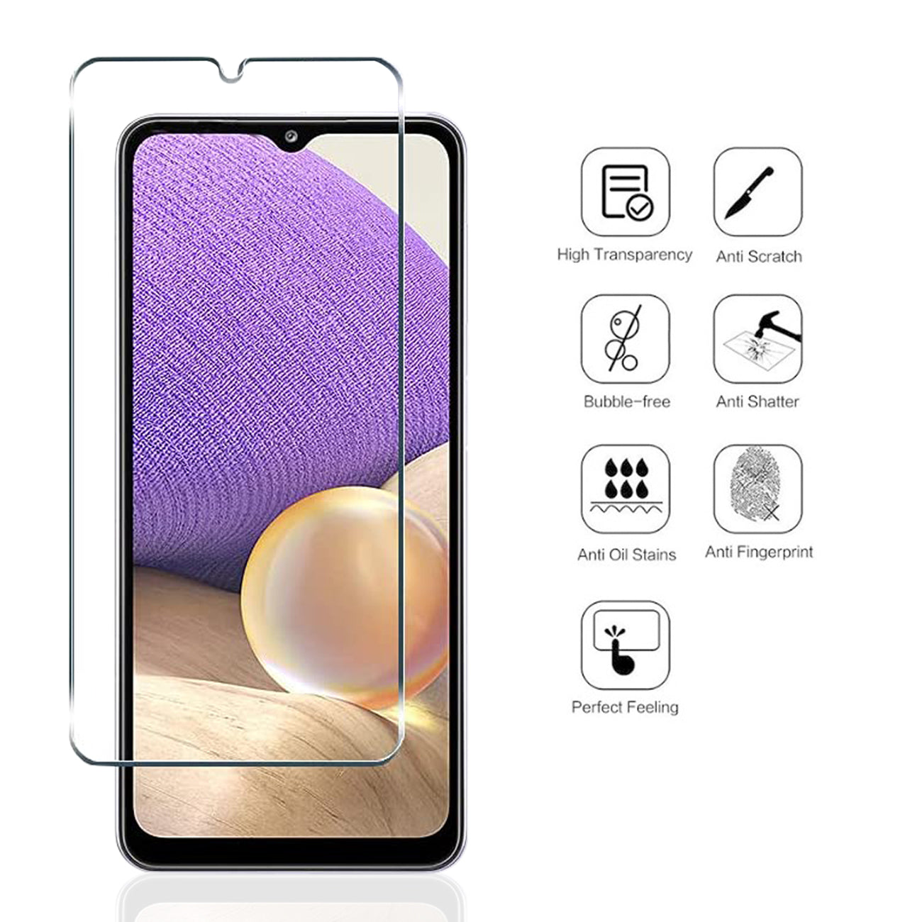 Glass Super Durable 2.5D Samsung Galaxy A32 5G Clear