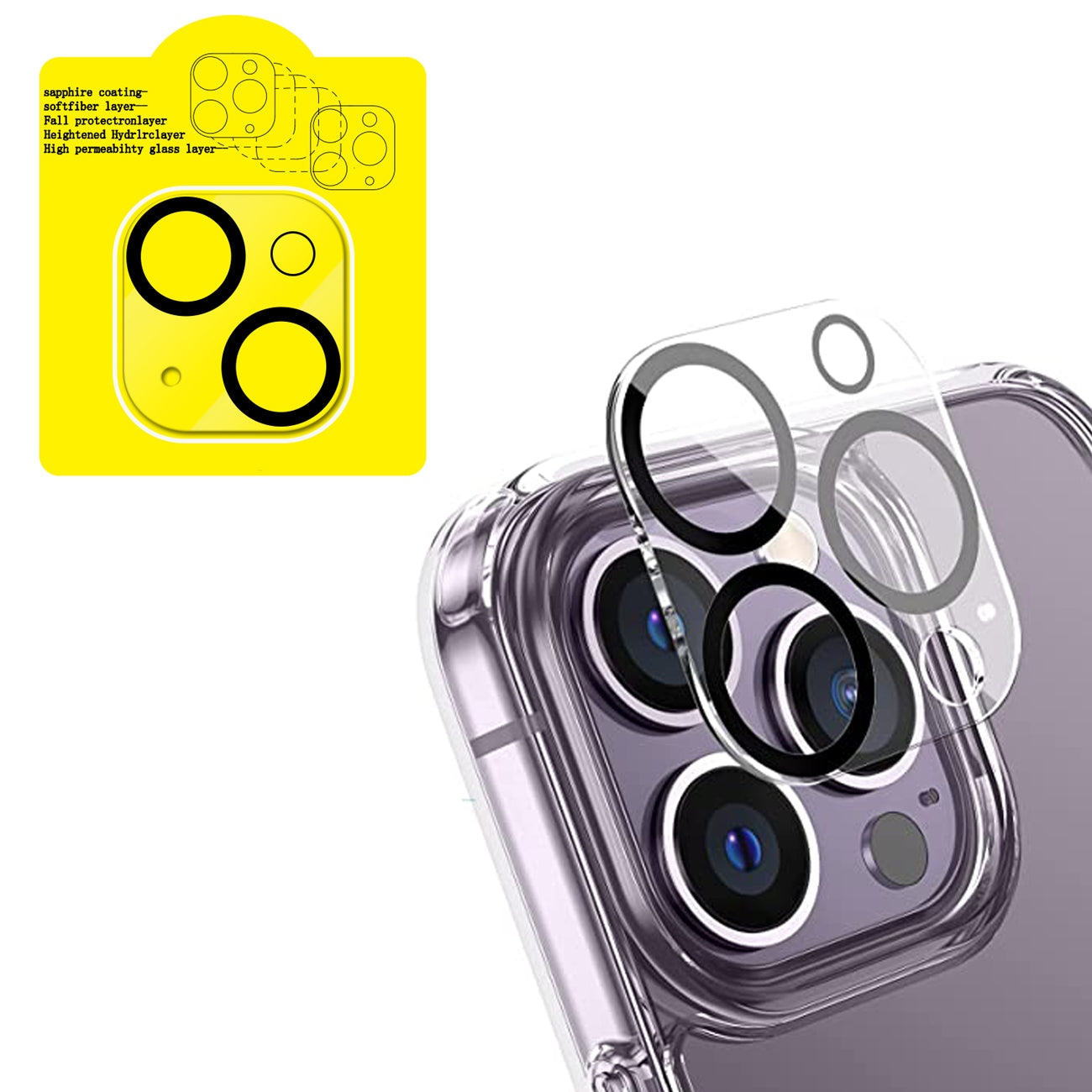 Clear Camera Protector for iPhone 14 Pro/14 Pro Max and iPhone 15 Pro/15 Pro Max