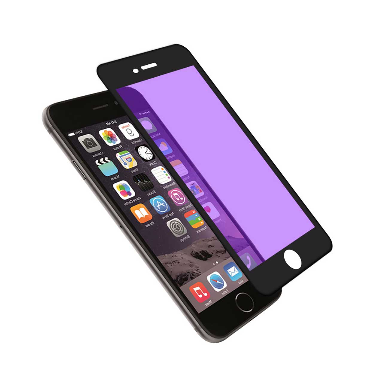 Glass Screen Protector Tempered 3D Anti Blue Light Filter iPhone 6 Plus Black Color