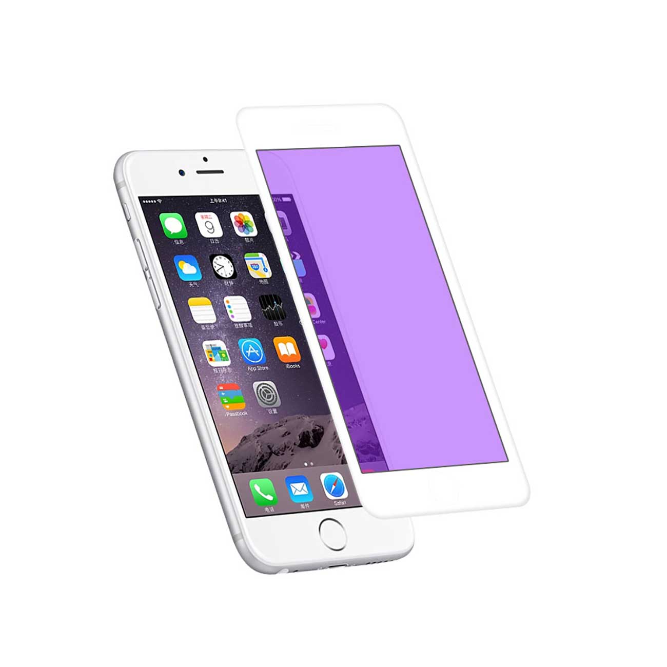 Glass Screen Protector Tempered 3D Anti Blue Light Filter iPhone 6 Plus White Color