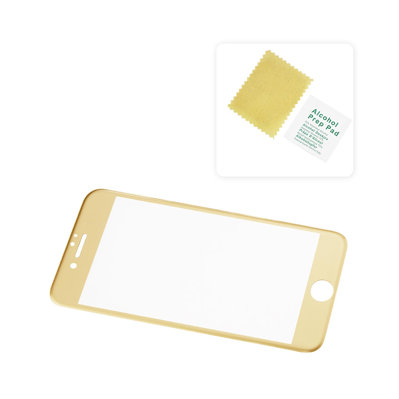 Glass Screen Protector Full Coverage 3D Curved iPhone 7/ 8/ SE2 Gold Color