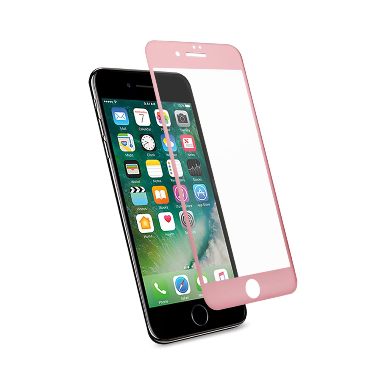 Glass Screen Protector Tempered Full Coverage 3D Curved iPhone 7/ 8/ SE2 Rose Gold Color