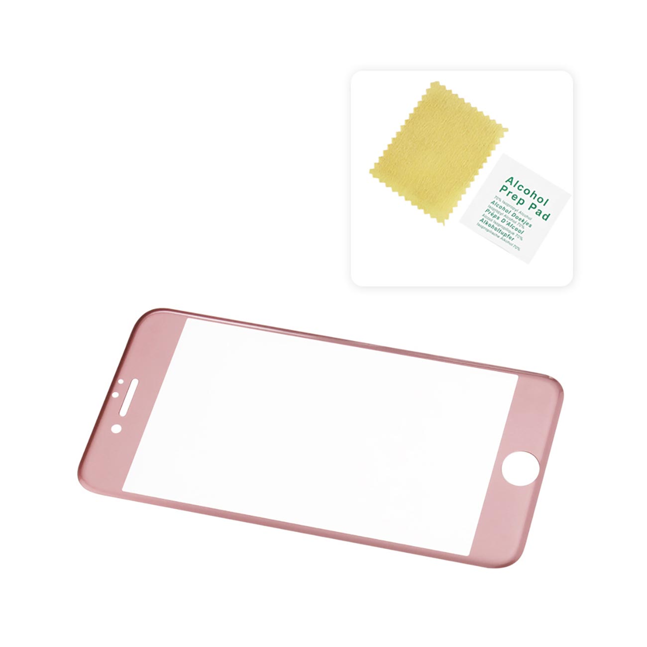 Glass Screen Protector Tempered Full Coverage 3D Curved iPhone 7/ 8/ SE2 Rose Gold Color