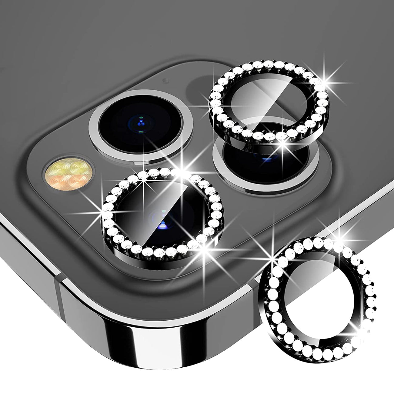 Glass Camera Cover Screen Protector Tempered Diamond iPhone 13 Pro/ iPhone 13 Pro Max Black Color