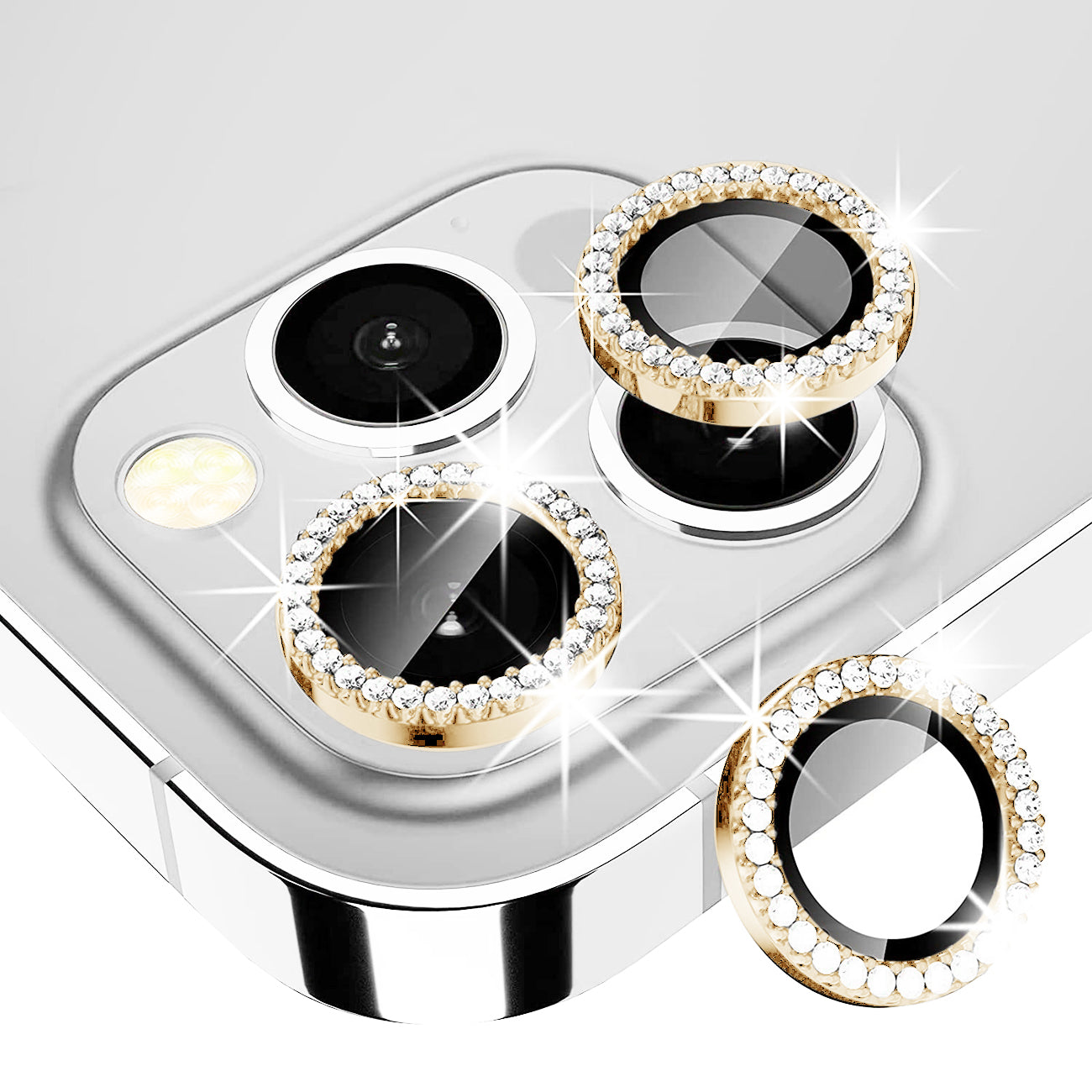 Diamond Camera Lens Protector for iPhone 14 Pro / iPhone 14 Pro Max In Gold