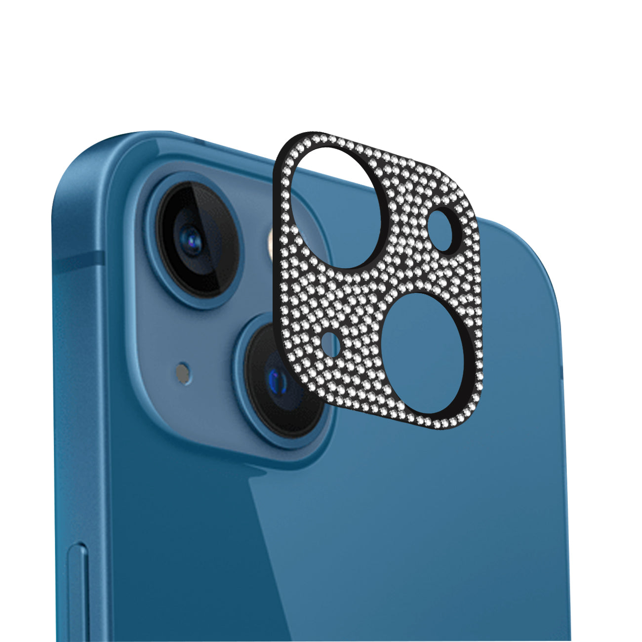 Camera Lens Protector Glitter Diamond For iPhone 13/ 13 Mini Black Color