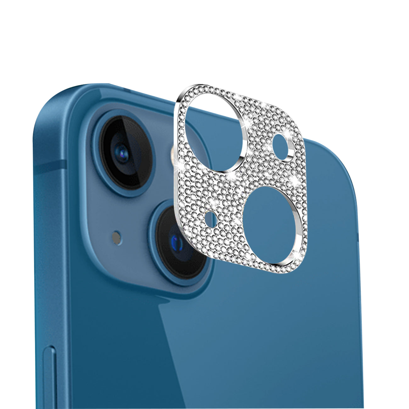 Camera Lens Protector Glitter Diamond For iPhone 13/ 13 Mini Gold Color