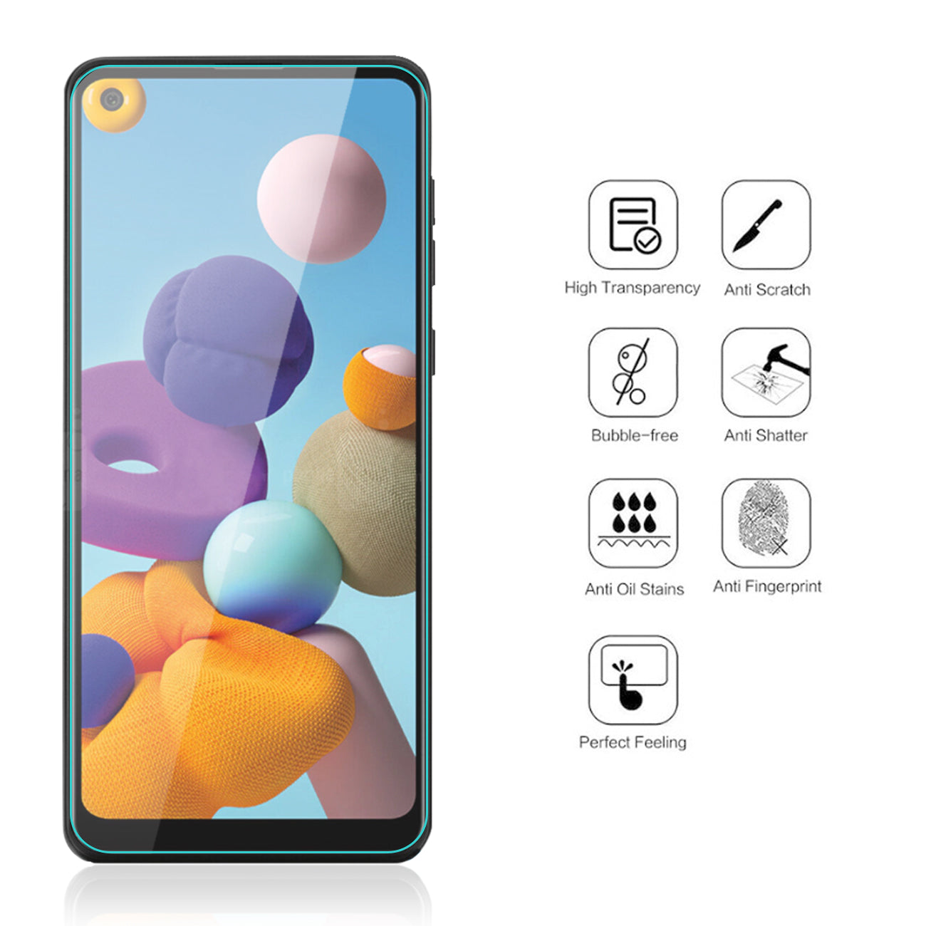 Glass Super Durable 2.5D Samsung Galaxy A21 24Pcs