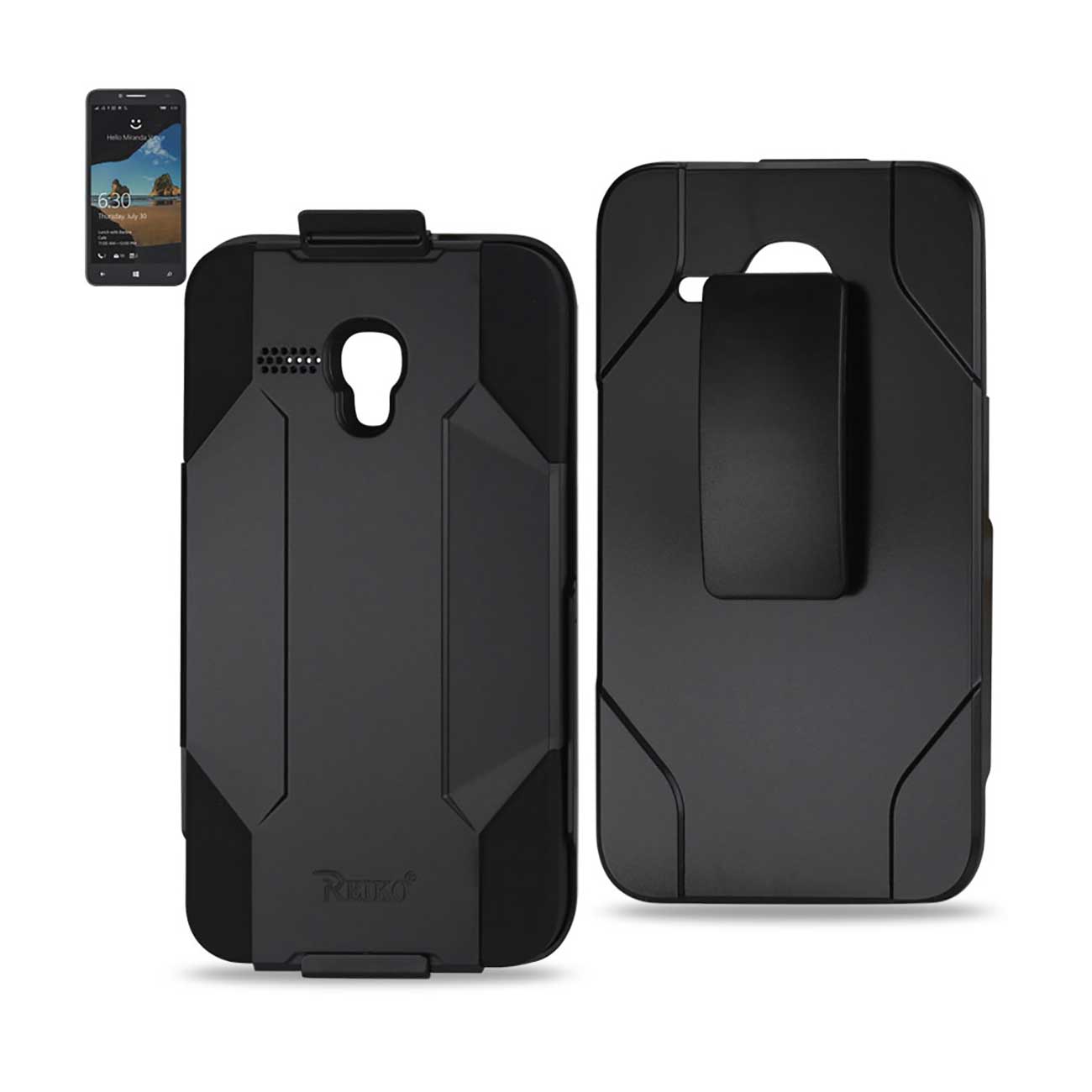 Case Holster Combo Hybrid Heavy Duty 3-In-1 Alcatel One Touch Fierce XL Black Color