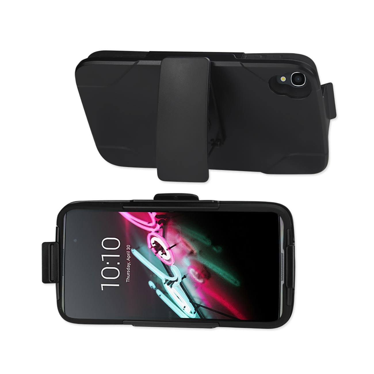 Case Holster Combo Hybrid Heavy Duty 3-In-1 Alcatel One Touch Idol 3 Black Color