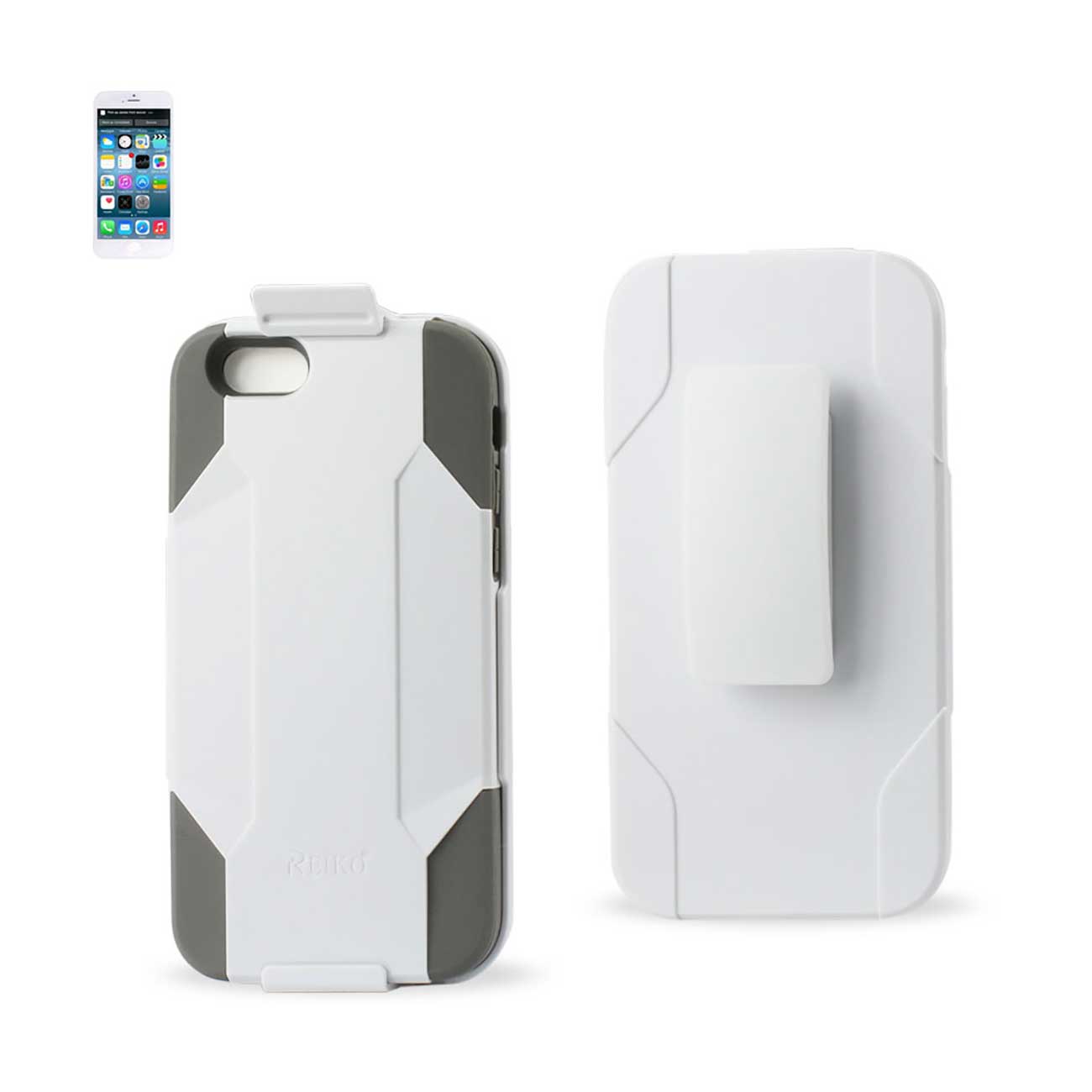 Case Holster Combo Hybrid Heavy Duty 3-In-1 iPhone 6S/ 6 Gray White Color