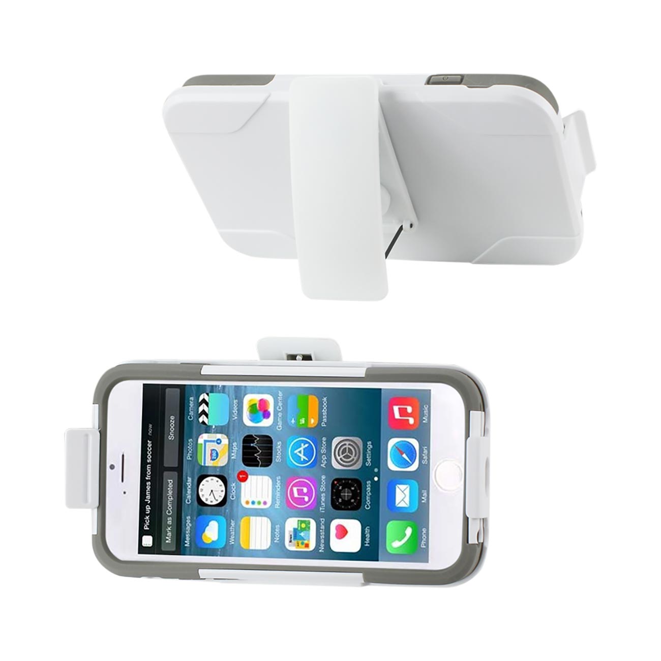 Case Holster Combo Hybrid Heavy Duty 3-In-1 iPhone 6S/ 6 Gray White Color