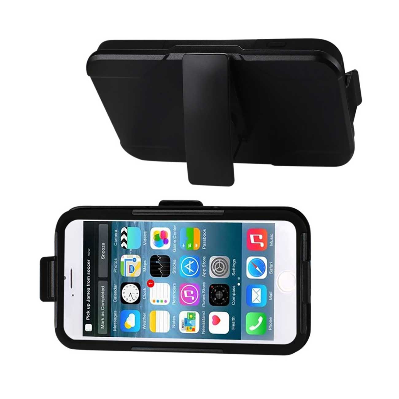 Case Holster Combo Hybrid Heavy Duty 3-In-1 iPhone 6 Plus Black Color