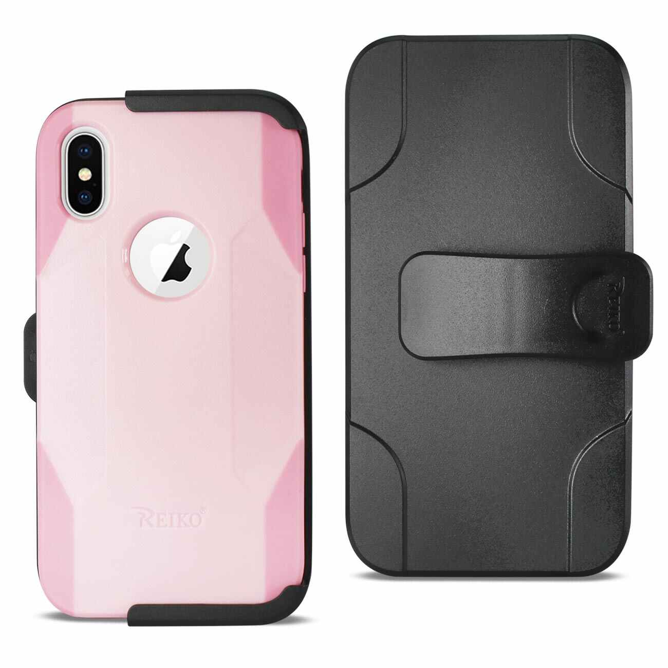 iPhone X/iPhone XS 3-IN-1 HYBRID HEAVY DUTY HOLSTER COMBO CASE IN LIGHT PINK
