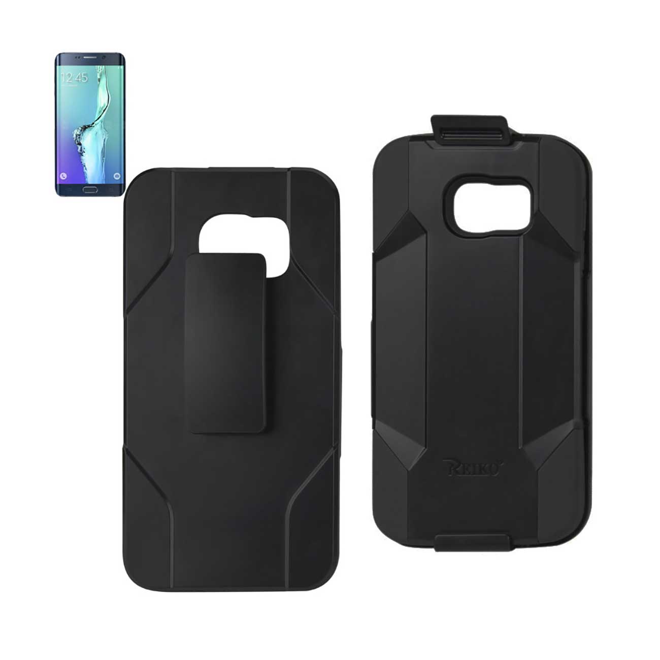 Reiko Samsung Galaxy S6 Edge Plus 3-In-1 Hybrid Heavy Duty Holster Combo Case In Black