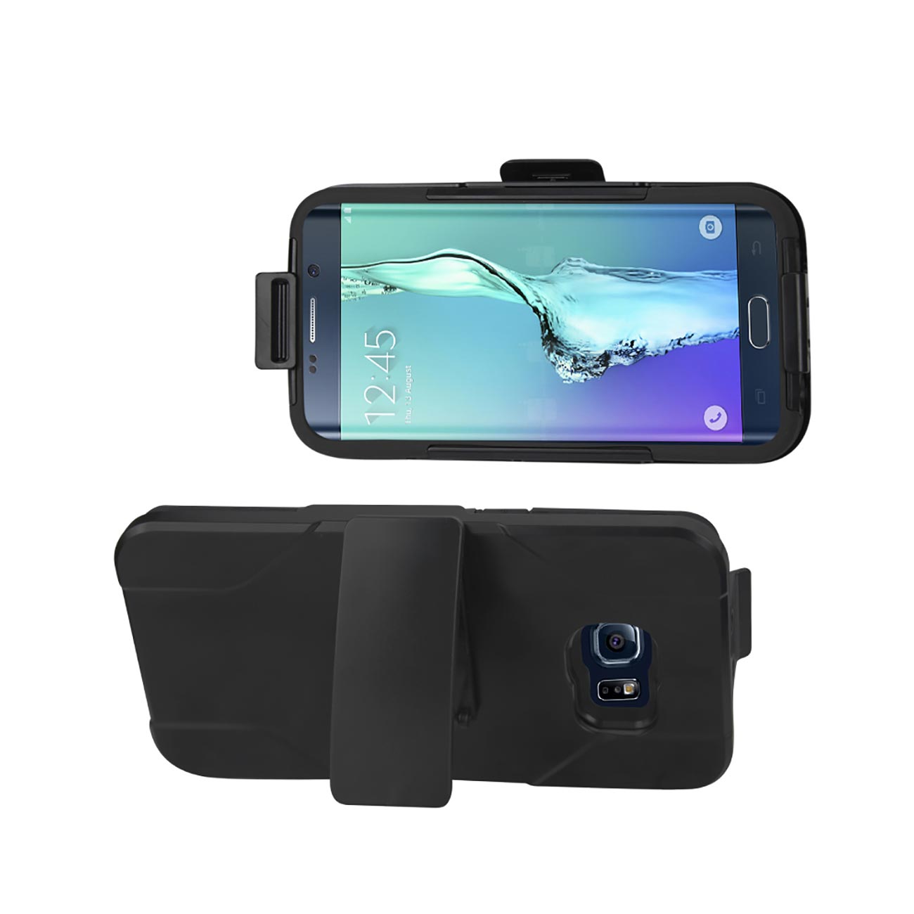 Reiko Samsung Galaxy S6 Edge Plus 3-In-1 Hybrid Heavy Duty Holster Combo Case In Black